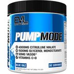 Intense Pump Pre Workout Powder - Evlution Nutrition Stim Free Nitric Oxide Booster Supplement for Enhanced Focus Energy Endurance Bigger Pumps and Vascularity (30 Servings) - Blue Raz