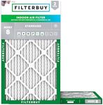 Filterbuy 11.25x23.25x1 Air Filter MERV 8 Dust Defense (2-Pack), Pleated HVAC AC Furnace Air Filters Replacement (Actual Size: 11.25 x 23.25 x 1.00 Inches)