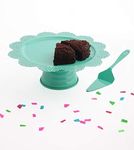 Elan Scallop Cupcake Stand | Desserts Candy, Fruits, Dry Fruits Plates |Cake Stands for Wedding Birthday | Beautifully Designed Decorative Metal Cake Stand for Parties Server Size (13-inch-Aqua)