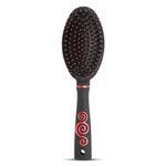 AGARO Royal Cushion Hair Brush with Strong & flexible nylon bristles, having Anti-static ball tips, for Grooming, Straightening, Detangling Hair, ideal for Men & Women, Black & Red