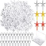 216 Pieces Christmas Ceramic Tree Lights Bulbs Plastic Flame Shape Small Twist Style Bulbs Ceramic Tree Replacement Bulbs Colored Star Ornaments Tree Bulbs Tree Topper Stars for Xmas Tree Accessories