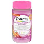 Centrum Prenatal Multigummies with DHA and Folic Acid, Postpartum Multivitamin and Mineral Supplement, 60 count, 30 day supply.