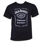 Jack Daniel's Whiskey Old No. 7 Tenessee Label Adult Black T-Shirt (XX-Large)