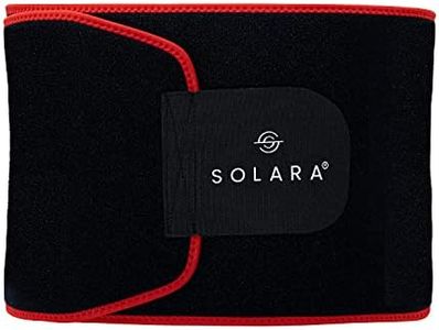 SOLARA Waist Slimming Belt - Sweat Belt for Men Slim Belt for Women, Belly Fat Reduce Belt for Women, Fat Burner, Tummy Trimmer Belt, Sauna Belt, Mobile app with eBooks and 50 Plus Videos, Large