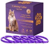 Calming Collars for Cats 6 Pack – Long-Lasting Pheromone Support for Anxiety & Stress – Secure Anti-Slip, Durable & Adjustable 15″ Design – Ideal for Multi-Cat Homes & Introducing New Pets (Pruple)
