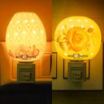 Pick Ur Needs Stylish Home Decorative Ceramic Electric Night Light LED Table Lamp(Design As Per Availability, Pack Of 2, Multicolor)