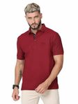 STELLERS Men's Classic Golf Polo T-Shirt Wrinkle Free Quick Dry Soft and Feather Touch Feel Regular Fit Maroon Medium