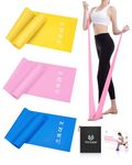 Victoper Resistance Bands Set of 3, Elastic Exercise Band for Women Men Pilates Band with 3 Resistance Levels Pilates Resistance Bands to Build Muscle Physio Resistance Bands for Fitness Stretch Yoga