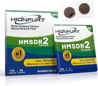 Hionfurt HMSDR2 80ct Motion Sickness Patches – Sea Sickness Patches for Cruise, Car, Airplane – Non-Drowsy, 72H Lasting