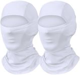 Ski Mask for Men 2 Pack Balaclava Face Mask Women Summer Shiesty Mask Motorcycle Helmet Mask Full Head Mask Sun Protection, White/White