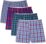 Fruit of the Loom Men's Premium Woven Boxer (4 Pack), Blues, X-Large