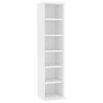 vidaXL CD Cabinet – Space-Saving CD Storage Organizer - 6 Compartment White Engineered Wood Shelf for Office, Living Room, Bedroom