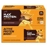 RiteBite Max Protein Active Peanut Butter Protein Bars with 20g Protein, 5g Fiber & 21 Vit. & Minerals | 0 Added Sugar, No Cholesterol & Trans Fat For Upto 4h of Energy, Healthy Snack, 70g (Pack of 12)