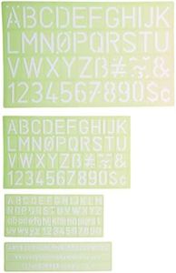 Alvin, 4-Piece Lettering Stencil Template Set, Drawing and Tracing Tools