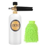 LOETAD Foam Cannon Pressure Washer Adjustable Pressure Snow Foam Lance with 1/4-Inch Quick Connector, 1L Bottle