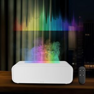 QKTYB Difusor Aceites Esenciales con 7 Colores,Activado por MúSica Humidificador De Aire Control Remoto, Sin Agua Apagado AutomáTico Humidificador Aceites Esenciales 3 Configuraciones De Tiempo 250ml