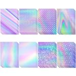 SEPGLITTER 40 Sheets Holographic Cardstock, 8Colors 250gsm 8.5 * 11in Metallic Cardstock Glitter Shiny Iridescent Mirror Paper Thick Cardstock for Kids Scrapbook School Office Printing DIY Craft