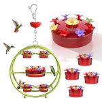 Dreamdrawer Garden Decor Hummingbird Feeders for Outdoors,Multi Ports & top Filling Decorative Hummingbird Feeder, Ant Proof & bee Proof Hummingbird feeders(Wheel)