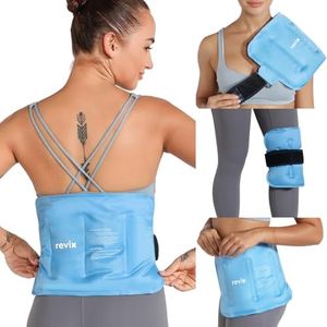 REVIX Gel Ice Pack for Back Discomfort Relief, Soft Plush Lining Ice Wrap for Lower Back, Shoulder, Hip, Arm, Knee, Cold Compress Therapy, 16 × 9 "