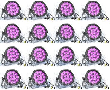 ZEMOJ Outdoor Stage Lights Waterproof DMX DJ Par Can Light 14LED RGBW 4in1 Strobe Wash Uplighting for Theater, Event, Halloween, Christmas, Church, Wedding Party, Stage, Performance