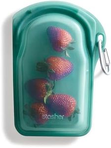 Stasher Premium Silicone Reusable Food Storage Go Bag, Waterfall, Microwave, Dishwasher, Oven and Freezer Safe, BPA Free, Leak-free, Eco-friendly, 18 Oz
