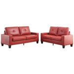 ACME Furniture 52745 Platinum II Sofa & Loveseat, Red Pu