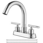 Cinwiny 4 Inch Centerset Bathroom Sink Faucet Double Hole 2 Handle Lavatory Vanity Faucet Swivel Spout 360° Basin Faucet Deck Mount Mixer Tap,Polish Chrome