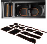 CupHolderHero fits Subaru Crosstrek 2013-2017 and Subaru Impreza 2012-2016 Accessories Premium Custom Interior Non-Slip Anti Dust Cup Holder Inserts, Center Console Liner Mats 22pc Set (Orange Trim)