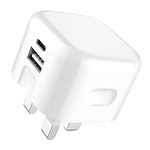 Galaxy A16 5g/A15 /15 5g Charger Plug, USB + Type C Fast Charger 20W USB C Travel Fast Charging Power Adapter With Dual Ports Plug USB C Phone Charger For Samsung Galaxy A16 5g/A15 /15 5g (WHITE)