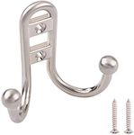 Amazon Basics Robe Hook - Satin Nickel, Pack of 5