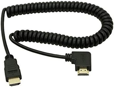 Cable HDMI macho a HDMI de ángulo izquierdo Cerrxian, HDMI macho a HDMI macho, chapado en oro, cable en espiral, compatible con 2K 4K (30 Hz), retorno de audio (ángulo izquierdo HDMI)