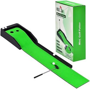 Ausluofell Mini Golf Clubs-Golf Club Set for Men Kids, Mini Golf Putting Mat, Desktop Golf Gift, Golf Gift Accessories for Men Dad Boss Kids Adults with Putting Green, Mini Golf Putter, 4 Golf Balls