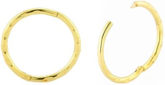Serenity Sleepers 2 Piece Handmade 18G 24K Gold Plated On Solid 925 Sterling Silver Hinged Hoop Sleeper Earrings (Faceted)