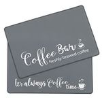 SHACOS Coffee Mat 2pcs 12x19” Coffee Bar Mat Absorbent Non-Slip Coffee Maker Mat for Countertops Coffee Bar Accessories Coffee Dish Drying Mat for Coffee Station Waterproof, Grey