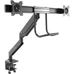 StarTech.com Desk Mount Dual Monitor Arm with USB & Audio - Slim Adjustable Dual Monitor VESA Mount for up to 32" (17.6lb/8kg) Displays - Ergonomic Articulating - C-Clamp/Grommet (ARMSLIMDUAL2USB3)