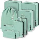 Compression Packing Cubes, Lumesner 8 Set Travel Packing Cubes for Carry on Suitcases, Compression Suitcase Organizers Bag Set & Travel Cubes (8-piece, Green)