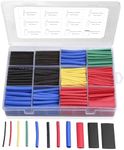 560 Pieces Heat Shrink Tube 2:1, Wire and Cable Wrapping Assortment Electrical Insulation Heat Shrink Tubing Kit with Box for DIY (5 Colors/12 Sizes), Black, Red, Blue, Yellow, Green