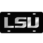 LSU Tigers Black Laser Cut License 