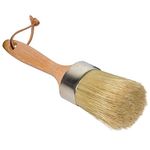 Chalk and Wax Paint Brush, Large 2-in-1 Round Natural Bristles Painting Tool for DIY Furniture, Stencils, Home Decor, Wood Projects, Wax Finishing