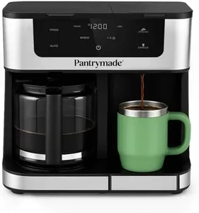 Pantrymade 12-Cup Coffee Maker & Single Serve Brewer – Programmable, K-Cup Compatible, Adjustable Brew Size, Glass Carafe, Auto Shut-Off - Ideal for Home or Office
