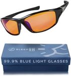 Sleep ZM Black Sports Blue Light Glasses - 99.9% Orange Blue Light Blocking Glasses for Better Sleep & Reduced Eye Strain, eSports & Gaming Accessories, Orange Computer Glasses for Women & Men