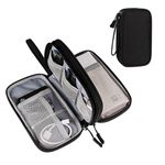 ZIHU Electronics Organizer Travel Accessories Storage Bag, Cable Organizer Bag Portable for Cables Charger Adapter Hard Drives SD Cards (Black)