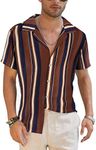 COOFANDY Men's Striped Button Down 