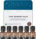 Cliganic USDA Organic Aromatherapy Essential Oils Set (Top 6), 100% Pure Natural - Peppermint, Lavender, Eucalyptus, Tea Tree, Lemongrass & Orange