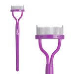 Eyelash Separator Eyelash Comb Lash Separator Tool MSQ Mascara Brush Eyelash Brush Separator Mascara Comb Arc Designed Mascara Applicator With Cover Purple (1PCS)