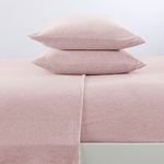Great Bay Home Jersey Knit Sheets. All Season, Soft, Cozy King Jersey Sheets. T-Shirt Sheets. Jersey Cotton Sheets. Heather Cotton Jersey Bed Sheet Set. (King, Pink)