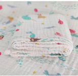 Butterthief Baby's 6 Layer Organic Cotton Muslin Blanket Cum Wrapper Sheet. (White 3)