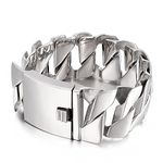 Beydodo Cuban Chain Bracelet for Women, Bracelet Stainless Steel for Women Silver Curb Chain Bracelet