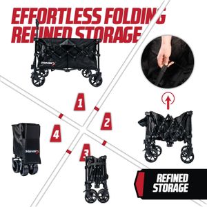 MoverX 120L Folding Trolley – Black, Heavy Duty Collapsible Cart