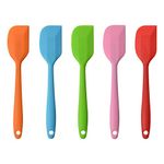 Silicone Spatula Set of 5-500°F Heat Resistant Seamless Rubber Spatulas with Stainless Steel Core Kitchen Utensils Non-Stick for Cooking, Baking and Mixing (22cm / 8.6inch)